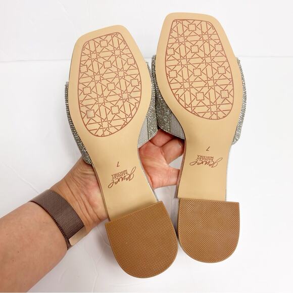 JEWEL BADGLEY MISCHKA HARLYN BLOCK HEELED MULES WITH CRYSTAL VAMP SIZE 7 NEW - Picture 6 of 6